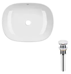 Комплект Qtap Aquarius: Раковина накладна прямокутна 470x380x120 мм White + Донний клапан PU02 (QT21112185WN47295)
