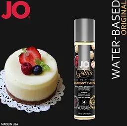 Оральний лубрикант JO System White Chocolate Raspberry Truffle - зі смаком білого шоколаду з малиною, 30 мл - мініатюра 4