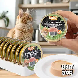 Смачний паштет UNIQ PETS CAT WET FOOD DELICIOUS з куркою та насінням подорожника, 30 г - мініатюра 3