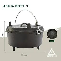 Казан з кришкою Groenberg Askja Pot Black 30 см 7 л (DAS303244) - мініатюра 16