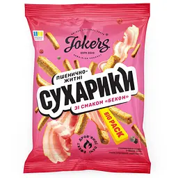 Сухарики JokerS пшенично-житні зі смаком бекону 100 г