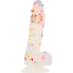 Фалоімітатор з конфетті Addiction - PARTY MARTY 7.5″ - FROST & CONFETTI, 19 см, силікон