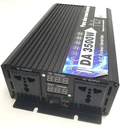 Автоінвертор 12 V-220 V перетворювач напруги з чистою синусоїдою для котла, насоса та холодильника 3500 W Eryuan 12 V-220 V 3500 Вт - мініатюра 2