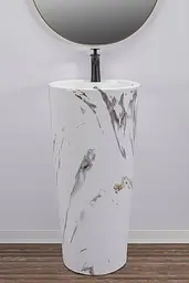Умивальник Rea Blanka marble mat T підлоговий REA-U8704, Білий матовий - мініатюра 4