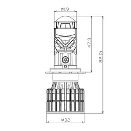 Светодиодная лампа Decker GL-01 6K H7 Decker (НФ-00003158) - миниатюра 3