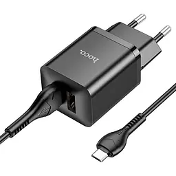 МЗП Hoco N25 Maker (2USB-A) + USB to MicroUSB Black - мініатюра 3