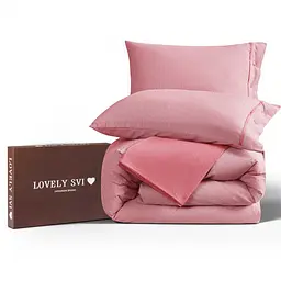 Комплект постільної білизни Lovely Svi варена бавовна (120 г/м2) Євро Червона смужка