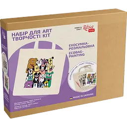 Набір екосумка-розмальовка „Dogs“ бавовна 220 г/м2 38х42см ROSA Talent [CD] - мініатюра 5