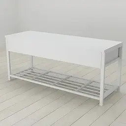 Банкетка з ящиком Ferrum-decor Дрейк 2 550x1200x400 метал Білий ДСП Білий 16 мм (FRD-103073)