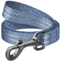 Повідець для собак Waudog Re-cotton, світловідбивний, 300х2,5 см, синій