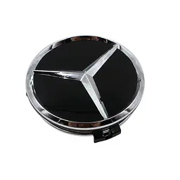 Емблема ковпака Mercedes-Benz-Benz Чорна із Хром D75 мм Пластик 1 шт