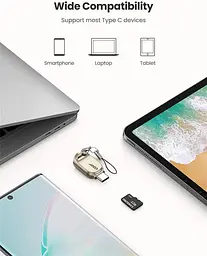 Картрідер USB-C UGREEN CM331 пристрій читання карт Micro SD Тип C TF 2Tb 5Gbps Light Golden (80124) - мініатюра 6