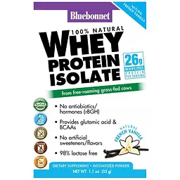 Ізолят сироваткового білку Bluebonnet Nutrition Whey Protein Isolate смак ванілі 8 пакетиків