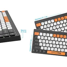 Клавіатура OfficePro бездротова чорна (SK955B) - мініатюра 9
