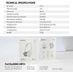 Ігрові навушники Fantech GO AIR WH02 Wireless Beige - мініатюра 7