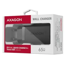 Зарядний пристрій AXAGON 1xUSB + 2xUSB-C 65W QC4+ PD3.0 PPS black (ACU-DPQ65) - мініатюра 2