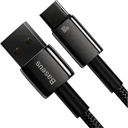 Кабель Baseus Tungsten Gold Fast Charging Cable USB to Type-C 100W 2m CAWJ000101 Black - мініатюра 2