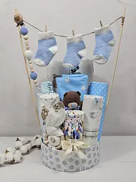 Букет з пелюшок для немовлят a.l.babybox Зірки Біло-блакитний (BU 18294977)