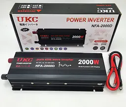 Автомобільний інвертор-перетворювач напруги 12 V-220 V з чистою синусоїдою для котла, насоса та холодильника 2000 W UKC NFA 2000D 12 V-220 V 2000 Вт - мініатюра 1