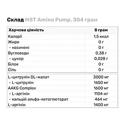 Амінокислота MST Nutrition Amino Pump, 300 грам - Зелене яблуко - мініатюра 3