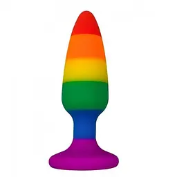 Анальна пробка Wooomy Hiperloo Silicone Rainbow Plug L, 13.1х3.9 см