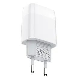 Мережевний зарядний пристрій Hoco C73A Glorious 2.4A 2USB-A Білий - мініатюра 3