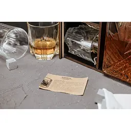 Подарунковий набір Whiskey Stones камені для віскі в дерев'яному пеналі №8 + декантер і 4 склянки Rocco Selecta + щипці + мішечок - мініатюра 4