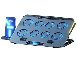 Охолоджувальна підставка для ноутбука до 17,3 дюймів GamePro GPCP-1040 RGB 2xUSB 8xfans - мініатюра 1