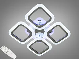 LED-люстра з димером і кольоровою підсвіткою, колір хром, 50W