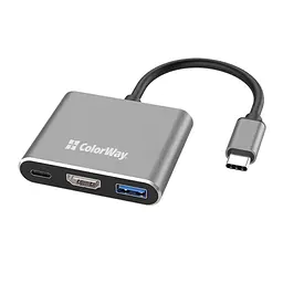 Концентратор ColorWay USB-C 3-in-1 USB 3.0 + HDMI 4K + USB-C PD100W (CW-HUB08) - мініатюра 4