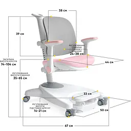 Дитяче крісло Mealux Supra Air Pink Grey (Y-108 KPG) - мініатюра 3