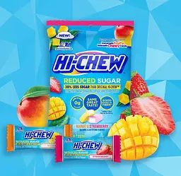 Жувальні цукерки Morinaga Hi-Chew Reduced Sugar Mango & Strawberry 60г - мініатюра 2