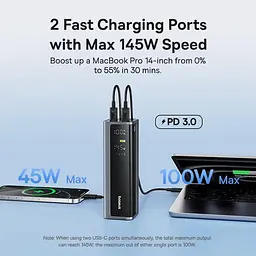 Baseus EnerGeek GP12 20800 mAh 145W павербанк + кабель в комплекті (100W) для ноутбука, телефона, планшета - мініатюра 7