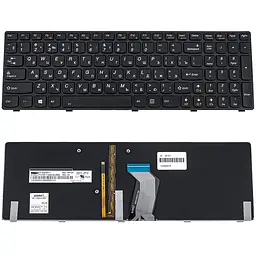 Клавіатура для ноутбука LENOVO (Y580) rus, black, підсвічування клавіш - мініатюра 2
