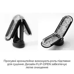 Мастурбатор Tenga Flip Zero Black, змінна інтенсивність стимуляції, розкладний - мініатюра 6