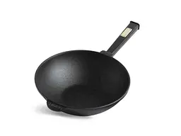 Сковорода WOK Brizoll 2,2 л 240х70мм з дерев'яною ручкою Black