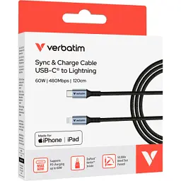 Дата кабель USB-C to Lightning 1.2m black Verbatim (31844) - мініатюра 4