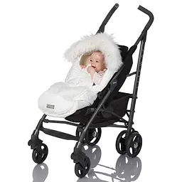 Конверт-кокон Baby XS на натуральній овчині з опушкою ДоРечі Білий - мініатюра 5