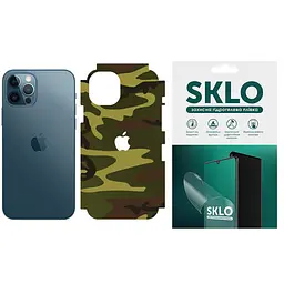 Захисна плівка SKLO Back (тил+грани без углов+лого) Camo для Apple iPhone XS (5.8) Коричневий / Army Brown