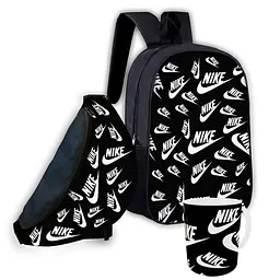 Набір дитячий Nike рюкзак 36х27см сумка-бананка, кружка з принтом для хлопчика (01643)