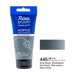 Фарба акрилова Сіра темна (445) 75 мл ROSA Studio (4823098527930)