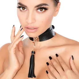 Нашийник Kinky Diva Collar Me! Teasing Tassel Collar 43.5 см чорний - мініатюра 4