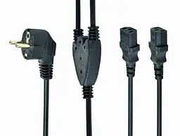 Кабель живлення Cablexpert CEE7/17-C13*2, черний, 2 м, Y-образний (PC-186-ML6) - мініатюра 2