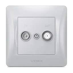ТВ розетка Videx BINERA TV + SAT кінцева срібний шовк (VF-BNSK2TVSATE-SS) - мініатюра 2