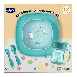 Набір дитячого посуду Chicco Set Pappa 12 міс.+ блакитний (16201.25) - мініатюра 8