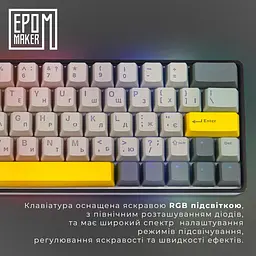 Клавіатура Epomaker EP64 Mulan Black механічна бездротова (EP64-B-M) - мініатюра 8