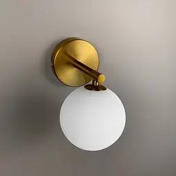 Бра Sphere Lampardi у латунному корпусі з білим плафоном Line F WB 13/1 - мініатюра 3