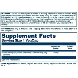 Йохімбе Solaray Guaranteed Potency Yohimbe Bark Extract 60 капсул - мініатюра 2