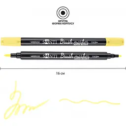 Маркер акварельний Santi Brush Marker SWB-01 світло-жовтий двосторонній 6 шт. (391057) - мініатюра 3