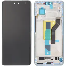Дисплей Xiaomi 13 Lite / Civi 2 чорний, Amoled, оригінал PRC з рамкою блакитного кольору, Lite Blue